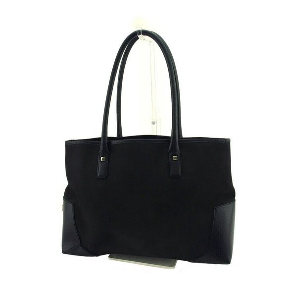 FERRAGAMO Naturale Canvas Tote Bag | Saks Fifth Avenue Salvatore Ferragamo Tote Bag Logo Plate Canvas x Leather Authentic USED